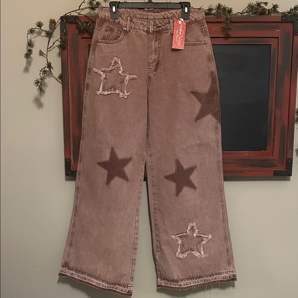 Blush Star Pattern Women's Flare Jeans